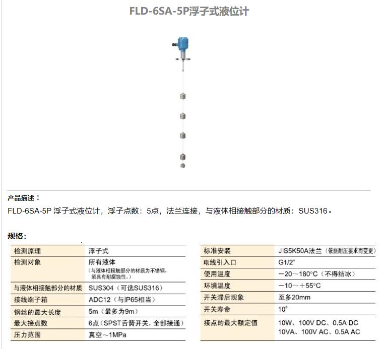 日本東和FLD-6SA-5P浮子圖片