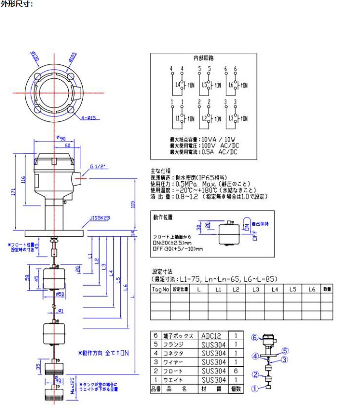 日本東和FLD-6SA-2P浮子圖片