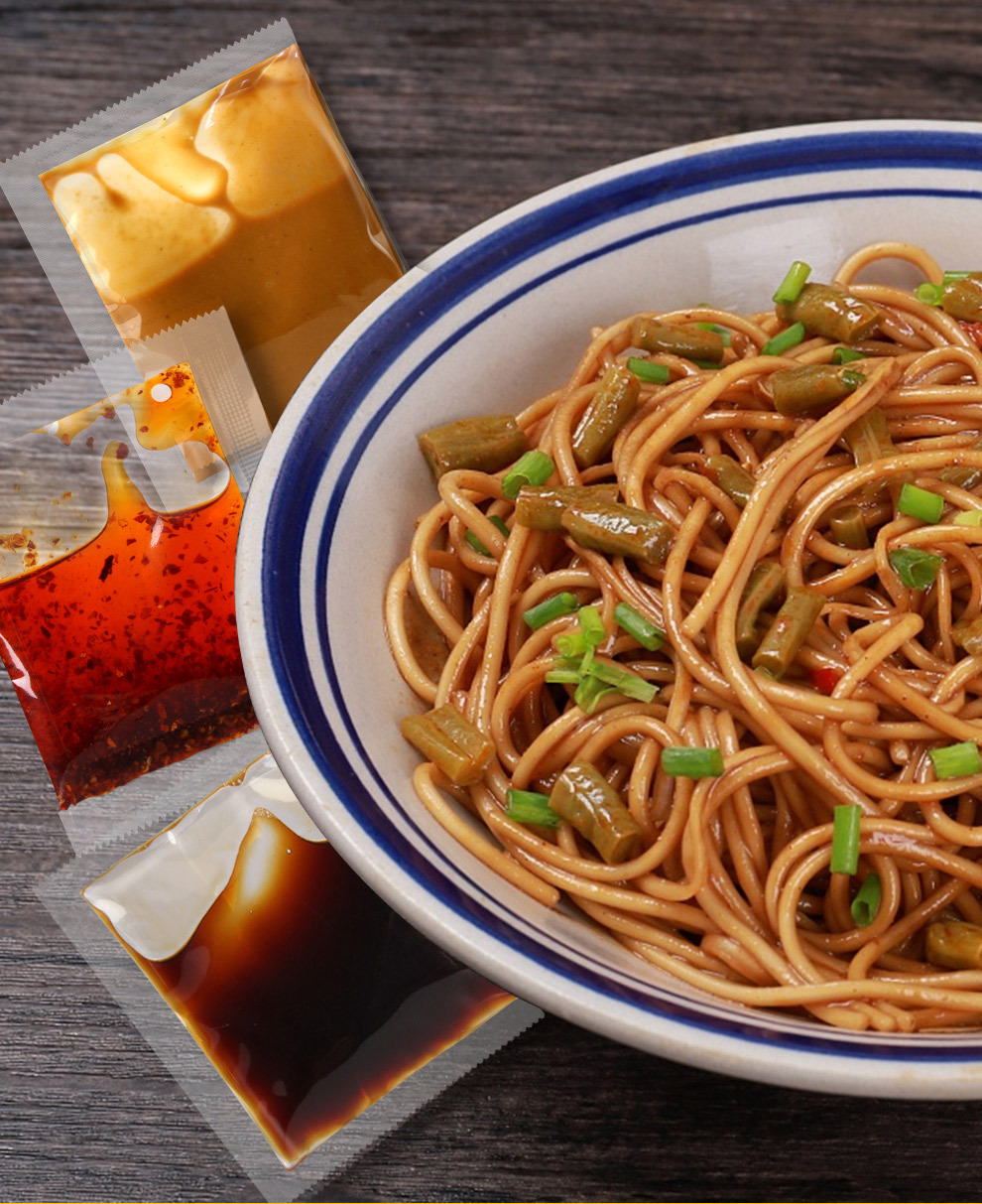 熱干面調(diào)料包訂做（麻醬包15g 汁包15g 辣油包10g ）廠家批發(fā)圖片
