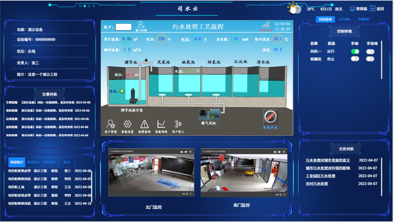 远程操控系统 污水处理智能处理平台 智能运维平台图片