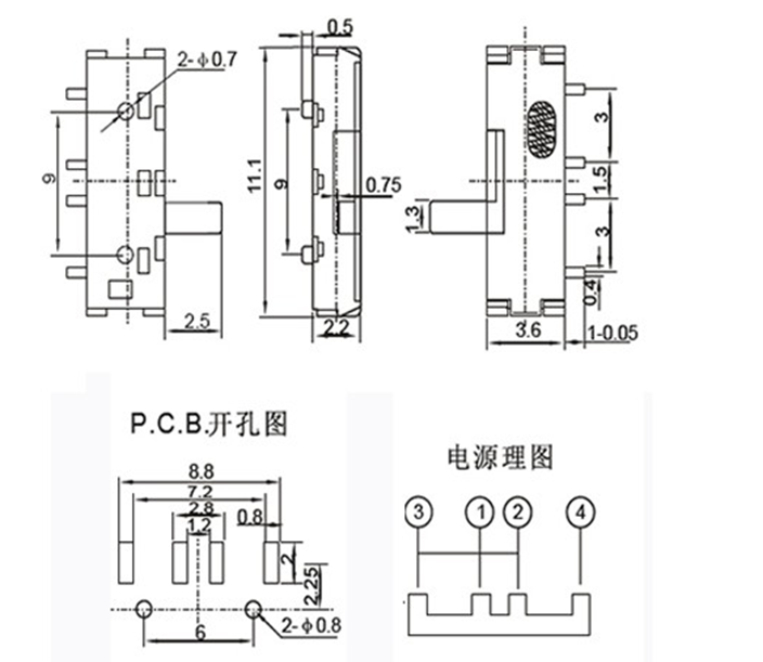 微型拨动开关MK-12D20图片