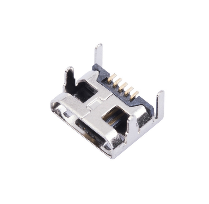 四腳DIP插板7.2 MICRO USB 5P母座圖片/四腳DIP插板7.2 MICRO USB 5P母座樣板圖 (1)