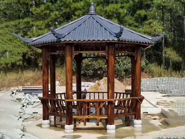 江西防腐木八角涼亭多少錢  防腐木八角涼亭廠家定制