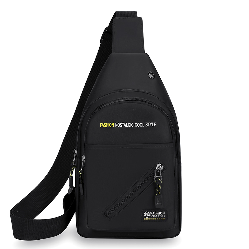 時尚簡約胸包男士出門休閑包潮搭大氣外出單肩包戶外運動斜跨包