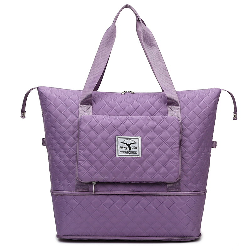 菱格干濕分離運(yùn)動(dòng)手提包大容量旅行包可折疊單肩包擴(kuò)展瑜伽健身包