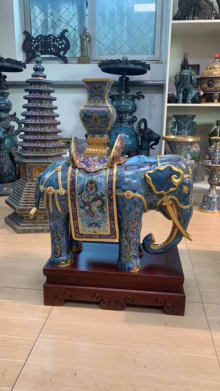 景泰藍(lán)工藝品加工定制紫銅胎高溫?zé)贫摄~胎掐絲琺瑯工藝品純手工制作  紫銅工藝品