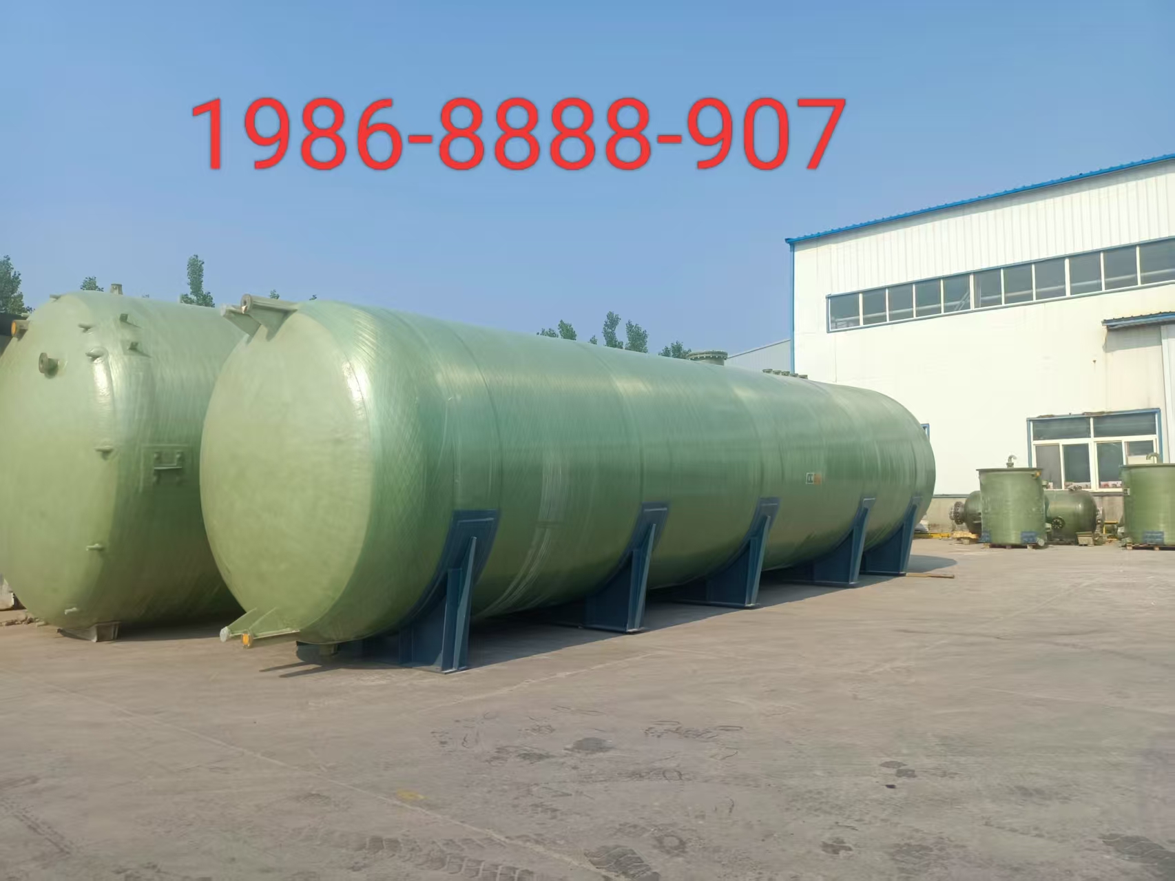 玻璃鋼臥式儲罐，玻璃鋼臥式鹽酸儲罐廠家，玻璃鋼臥式鹽酸儲罐電話，玻璃鋼臥式鹽酸儲罐報價