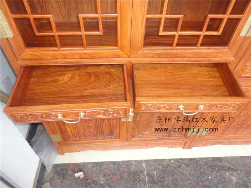 廠(chǎng)家直銷(xiāo)東陽(yáng)二組合紅木書(shū)柜刺猬紫檀家具卓瑞紅木
