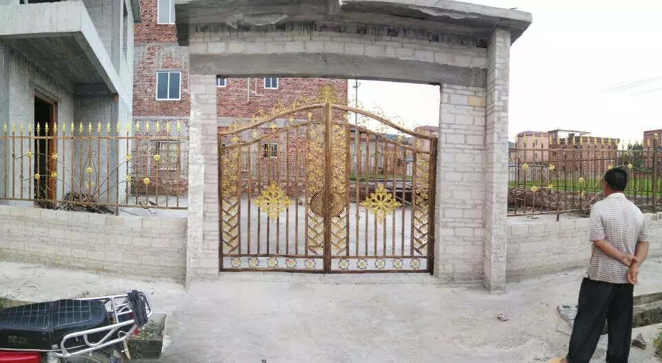 鐵藝大門庭院門別墅大門鐵藝雙開門電動(dòng)門別墅移門對開鐵大門