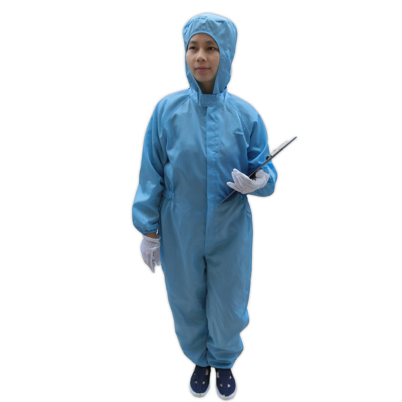 供應(yīng)防靜電連帽連體工作服無(wú)塵服
