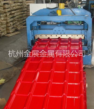 供應(yīng)杭州仿古彩鋼瓦/鋁鎂錳彩鋼瓦，鐵灰色仿古彩鋼琉璃瓦，紅色仿古彩鋼琉璃瓦