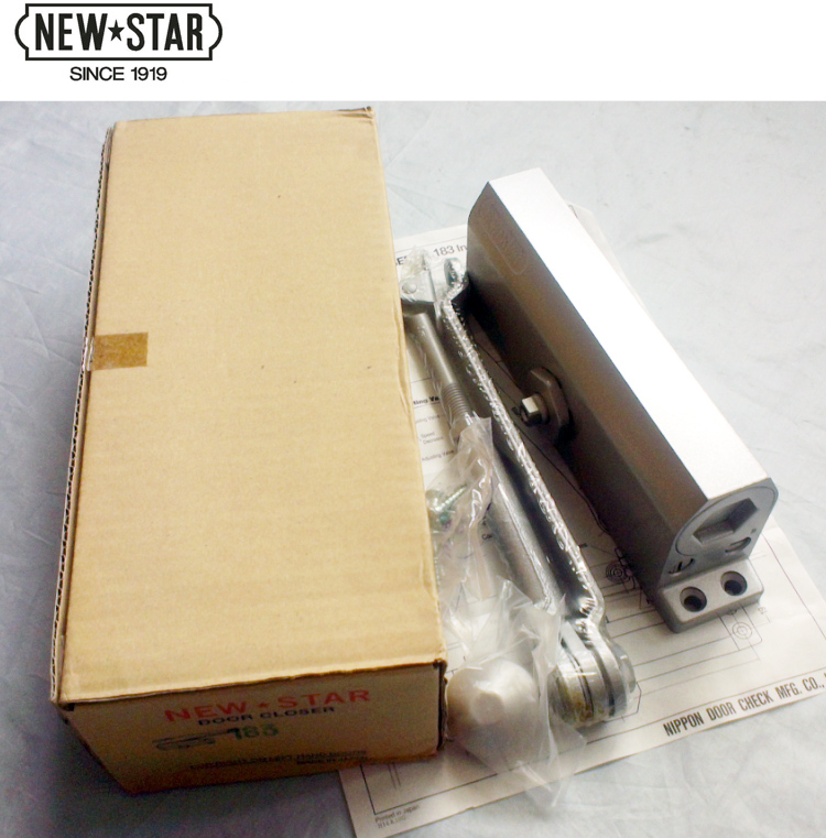 供應(yīng)承重65KG日本*帶定位閉門器 標(biāo)準(zhǔn)安裝90度可停門日本NEWSTAR品牌183型閉門器