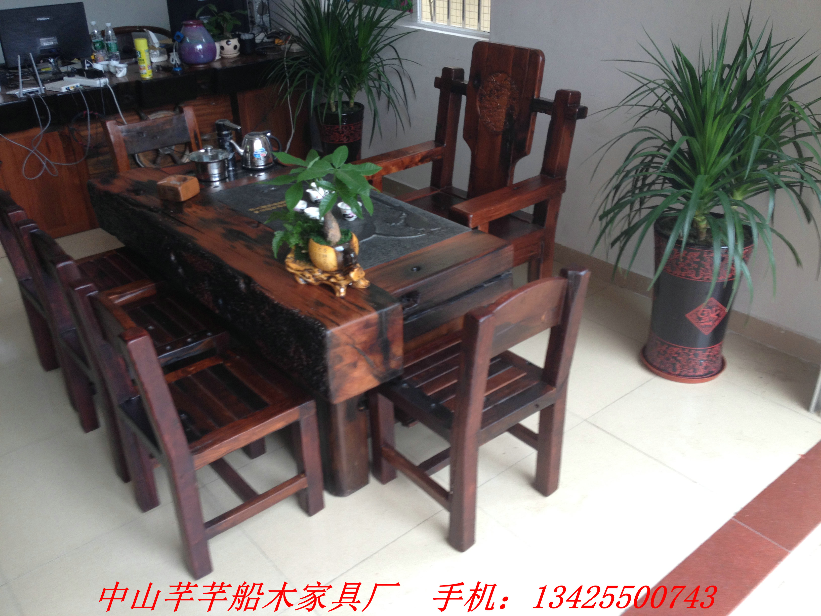 供應廠家直接老船木茶臺茶幾泡茶桌價格