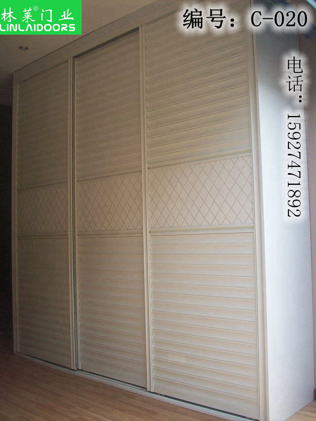 供應(yīng)武漢林萊門(mén)業(yè)移門(mén)品牌定制C022沖浪門(mén)鋁合金衣柜門(mén)