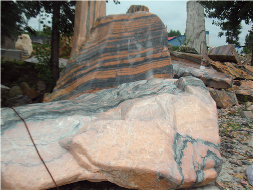 南陽(yáng)晚霞紅風(fēng)景石批發(fā)