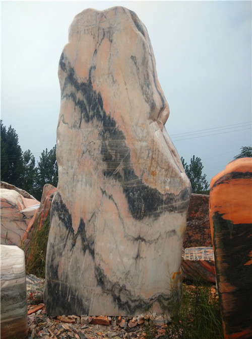 河南晚霞紅大理石園林石藝