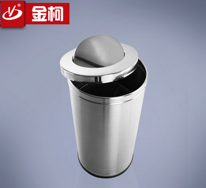 供應(yīng)不銹鋼圓形翻蓋垃圾桶 寫字樓果皮箱 電梯口沙鋼煙灰盅 酒店用品批發(fā)