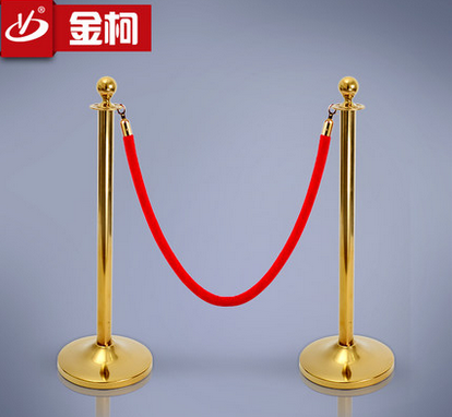 浙江圓頭鈦金欄桿座 酒店禮賓欄 金色圍欄 安全欄 隔離柱 圓頭鈦金掛繩欄桿座
