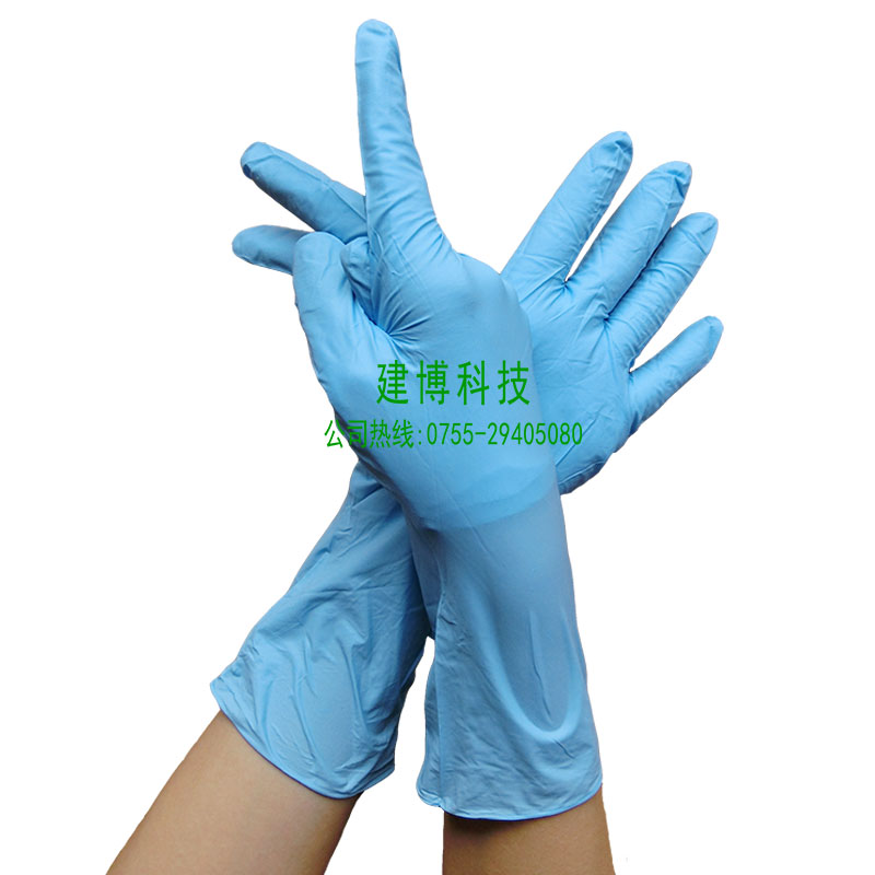 供應(yīng)加長(zhǎng)藍(lán)色丁晴手套橡膠手套