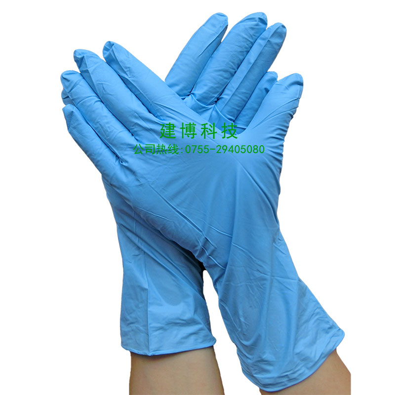 供應(yīng)加長(zhǎng)藍(lán)色丁晴手套橡膠手套
