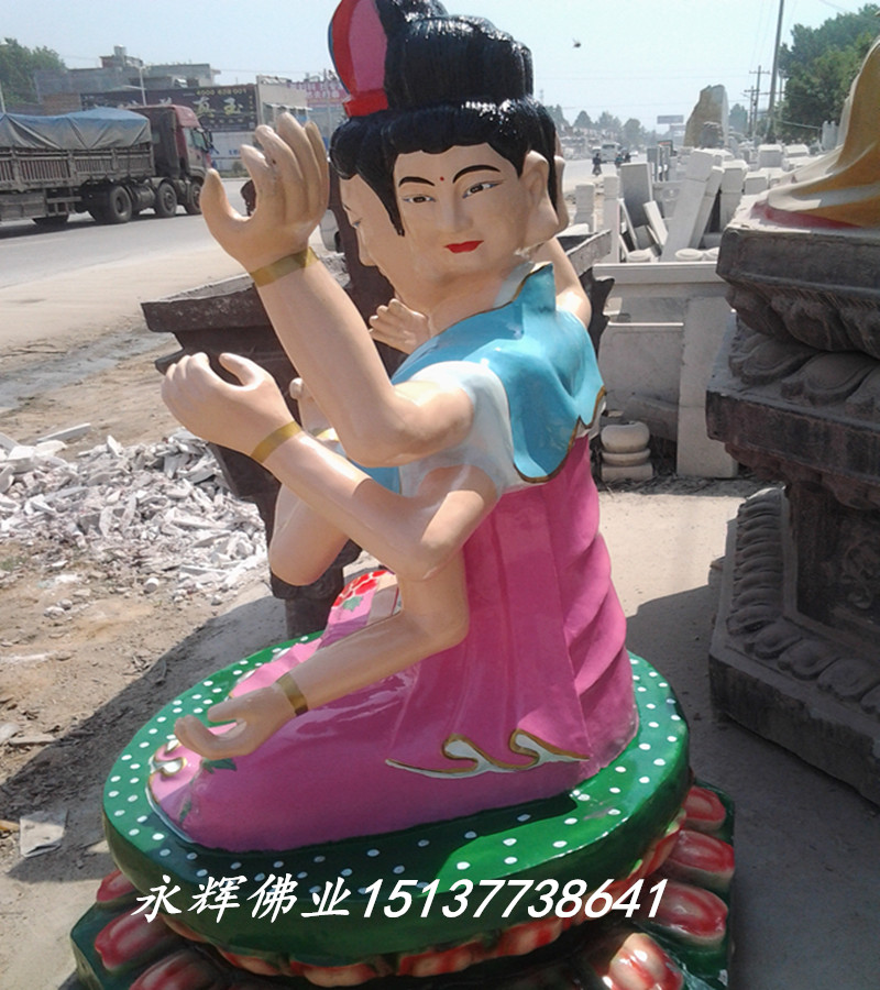 供應(yīng)用于供奉的彩繪道教佛像批發(fā) 斗姆元君雕塑