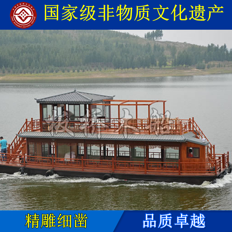 供應(yīng)14米雙層畫舫，哪里有雙層畫舫木船的生產(chǎn)廠家，雙層畫舫船廠家聯(lián)系方式！