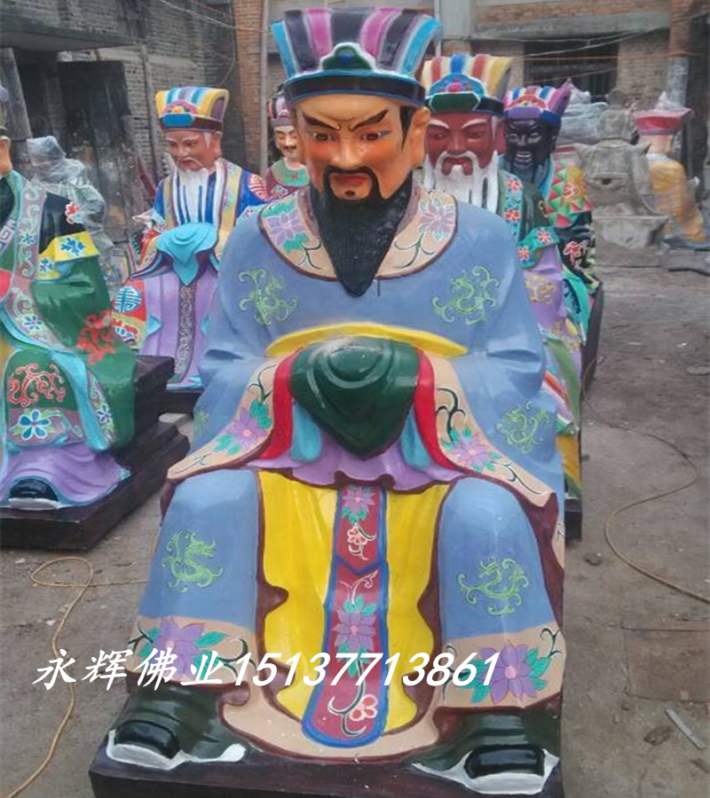 河南永輝佛業(yè)供應(yīng)用于供奉的鬼王鐘馗彩繪玻璃鋼神像