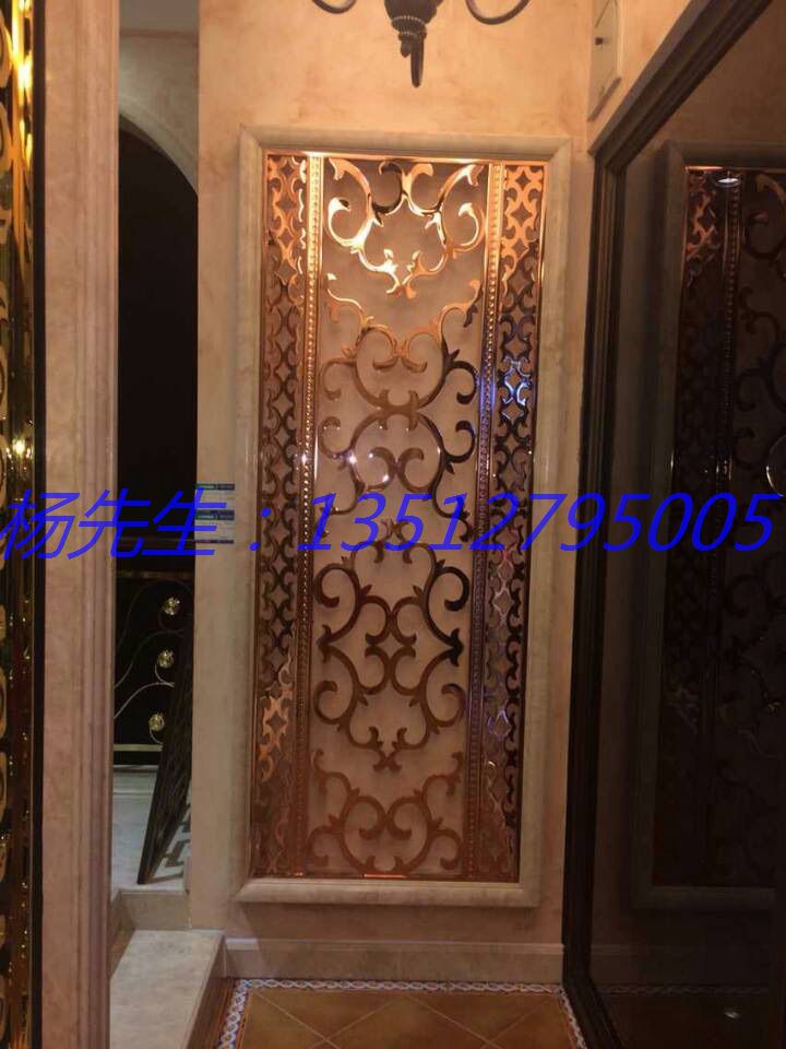 金色鋁板雕刻酒店裝飾雕花屏風(fēng)
