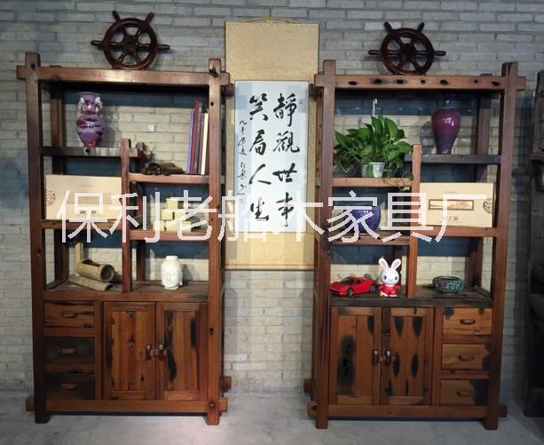 供應(yīng)老船木博古架中式書(shū)架文件柜實(shí)木