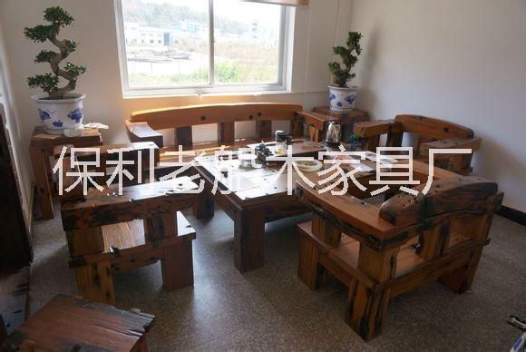 供應(yīng)老船木沙發(fā)組合整套實(shí)木沙發(fā)茶幾