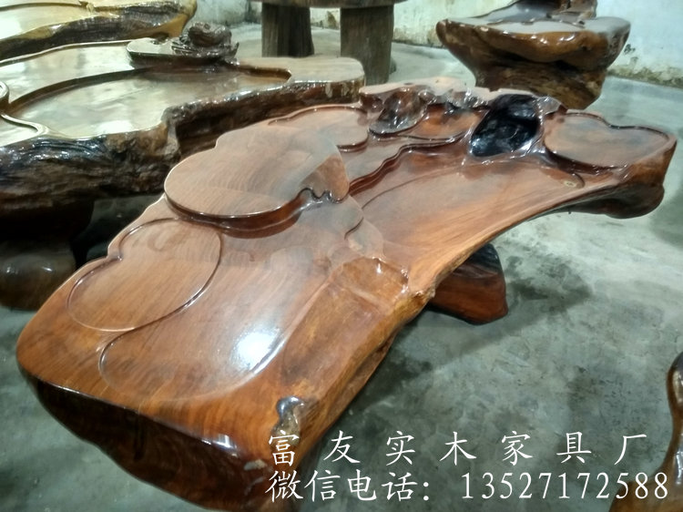 供應(yīng)金絲楠木根雕茶幾整體雞翅木茶臺