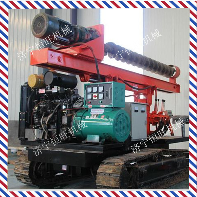 供應(yīng)恒旺HWG-300L光伏打樁機 小型履帶地基加固打樁機