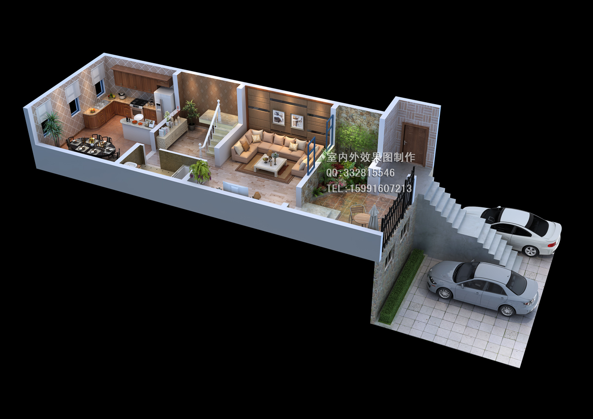 3D戶型圖設計，鳥瞰圖制作