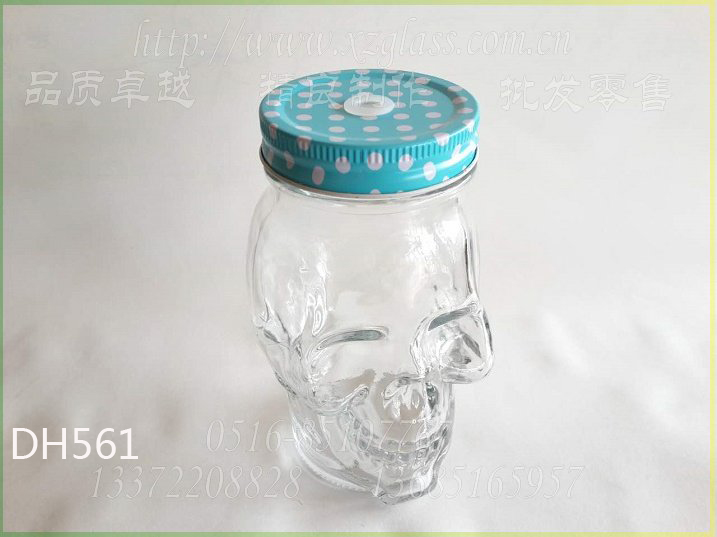 供應(yīng)創(chuàng)意骷髏頭梅森罐，廠家*