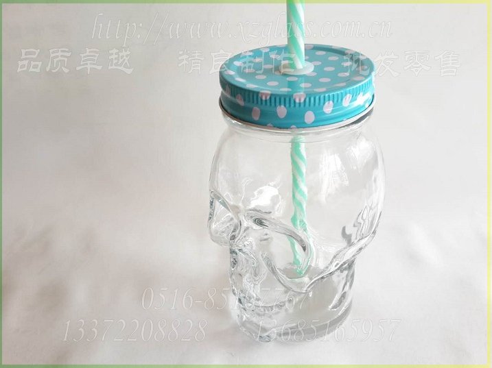 供應(yīng)創(chuàng)意骷髏頭梅森罐，廠家*