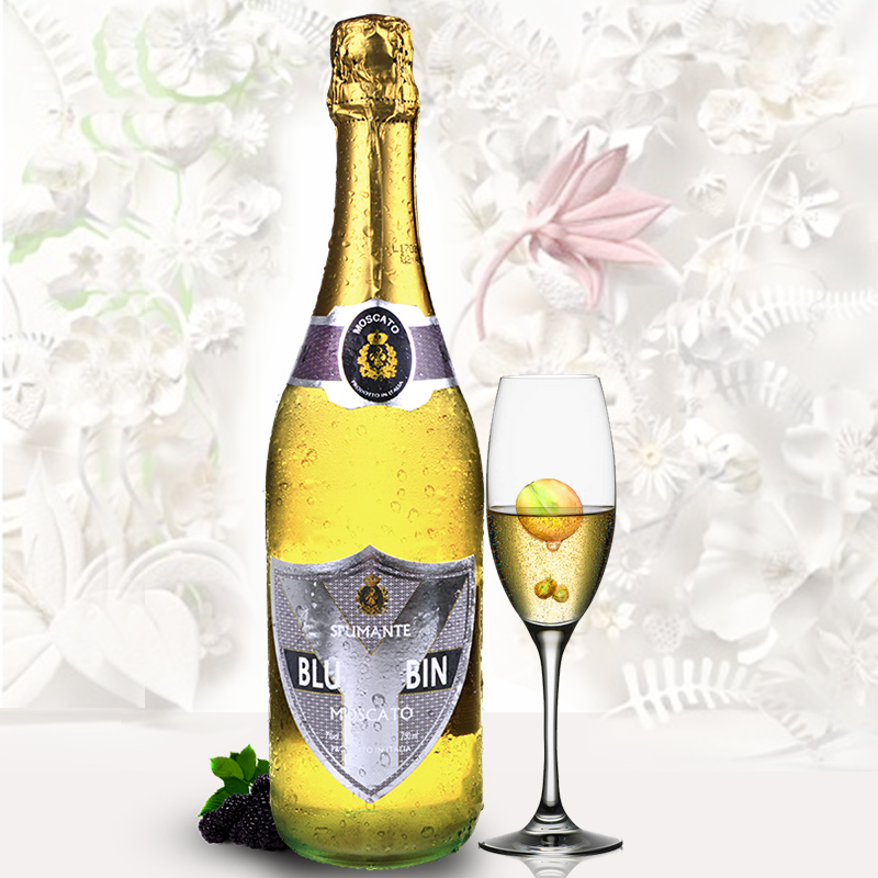 供應(yīng)意大利藍(lán)艷檳莫斯卡托起泡葡萄酒