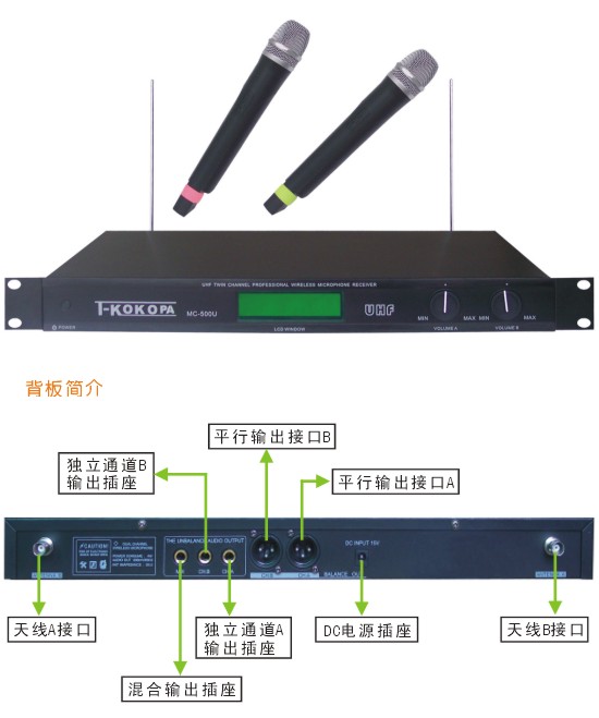 供應T-KOKOPA手持式無線話筒MC-500U
