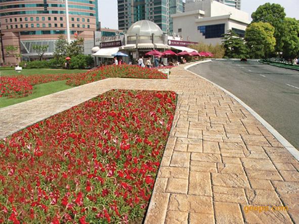 威?；炷翂耗５仄?混凝土壓模地坪價格 彩色壓模地坪