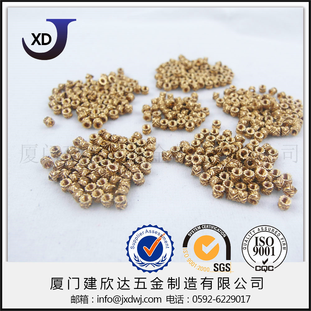 供應(yīng)用于五金生產(chǎn)加工的非標(biāo)五金定做滾花螺母銅柱五金配件
