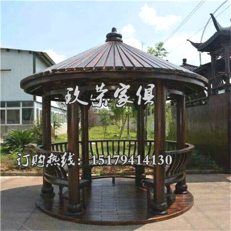 花園亭子 移動(dòng)木屋涼亭 榫卯長(zhǎng)廊