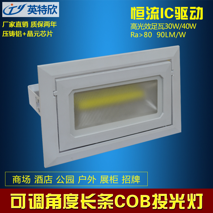 供應(yīng)方形防水COB旋轉(zhuǎn)led投光燈LED路燈廣告燈招牌燈30W/40W