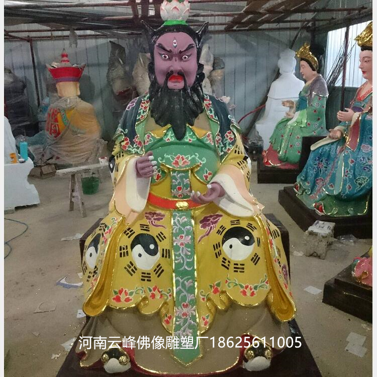 河南云峰佛像雕塑廠供應(yīng)神像佛像 張?zhí)鞄熥鎺?祖天師佛像玻璃鋼彩繪神像寺廟大型擺件