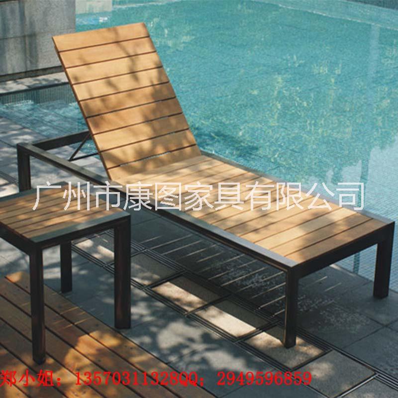 供應(yīng)實(shí)木戶(hù)外沙灘椅庭院躺椅游泳池躺椅