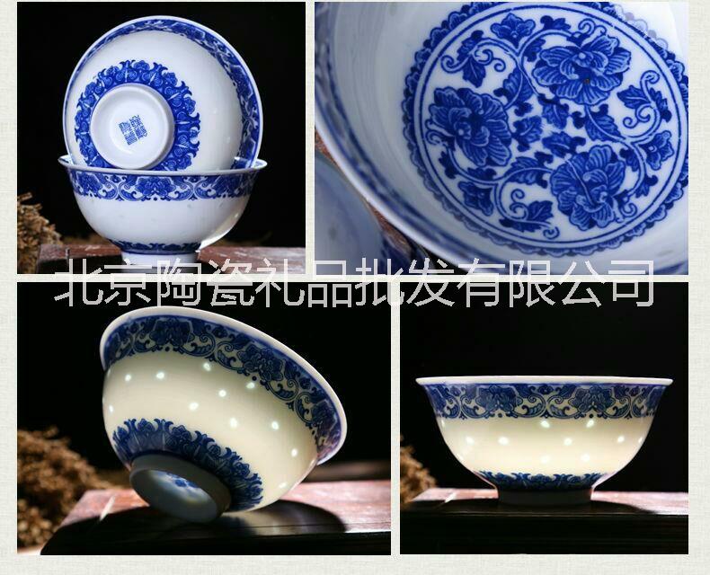 供應(yīng)青花玲瓏碗，家用套裝碗，實(shí)用禮品裝