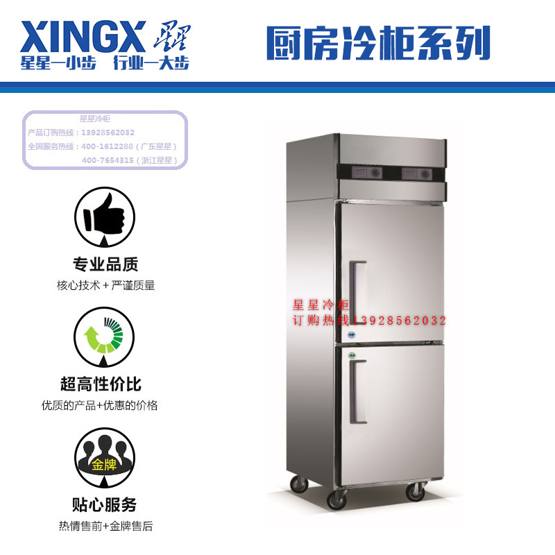 佛山星星冷柜批發(fā)廚房冷柜系列 全不銹鋼冷柜 多門(mén)雙機(jī)雙溫柜