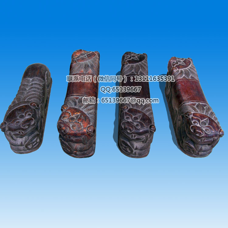 仿古木雕彩繪佛像 佛頭 觀音 木枕