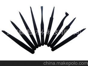 碳纖維塑料防靜電鑷子平頭彎頭尖頭防靜電塑料鑷子工具