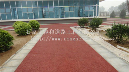 石家莊廣場(chǎng)小區(qū)公園藝術(shù)透水地坪施工 彩色圖案地面施工