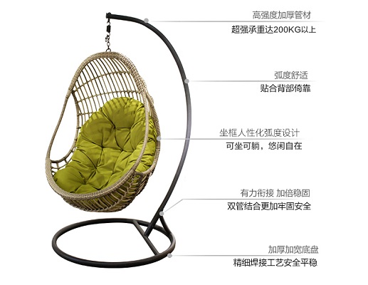 馨寧居客廳秋千椅單人吊椅雙人三人搖椅戶外鳥(niǎo)巢秋千吊籃藤椅室內(nèi)吊床