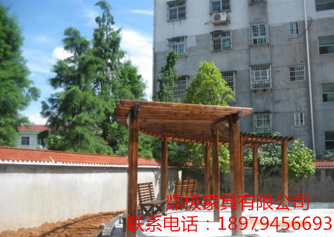 供應(yīng)涼亭花架戶外防腐木茶亭花架實(shí)木休閑涼亭花架